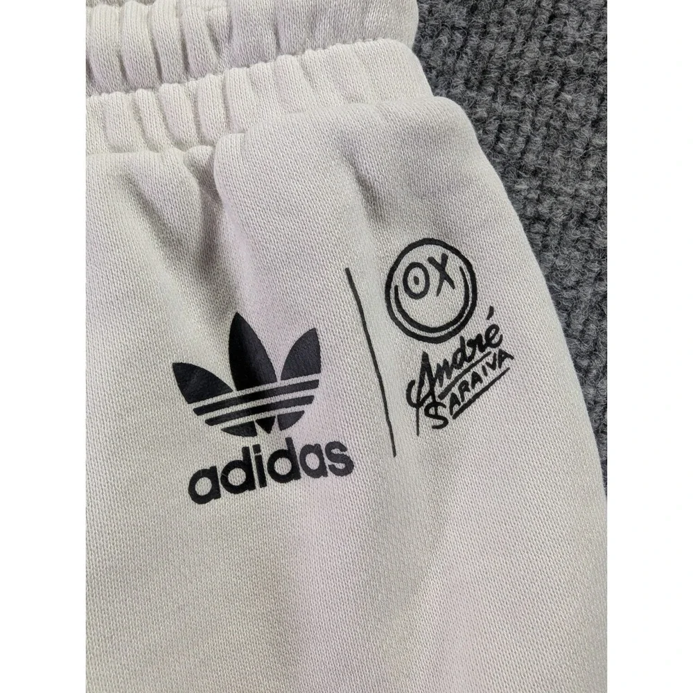 Adidas x Andre Saraiva Shorts Mens Small Cream Off White HK5221 Graphic Cotton